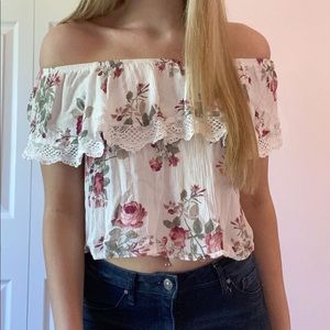 floral off the shoulder top